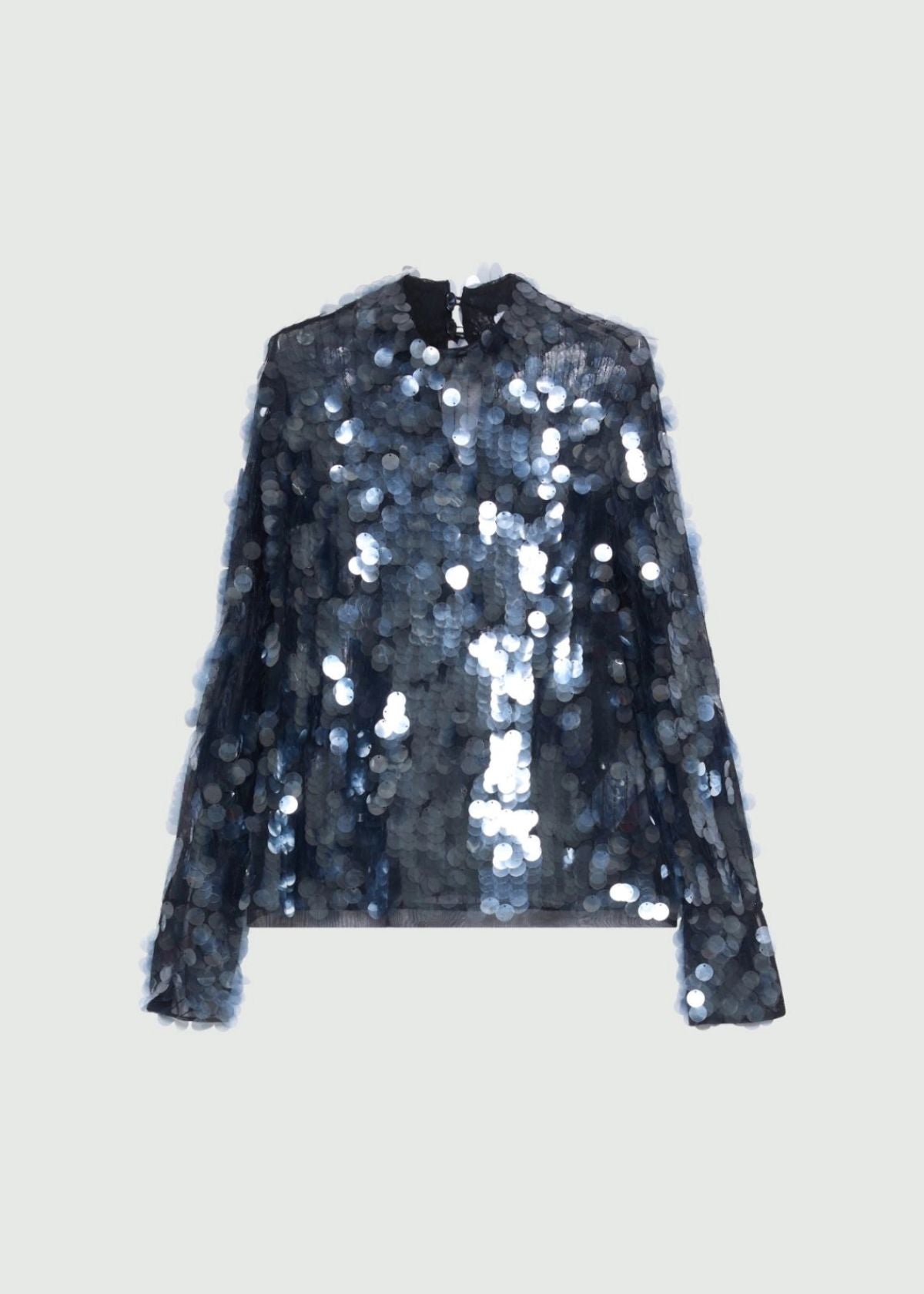 MARELLA Sequin Long Sleeve Top - Navy