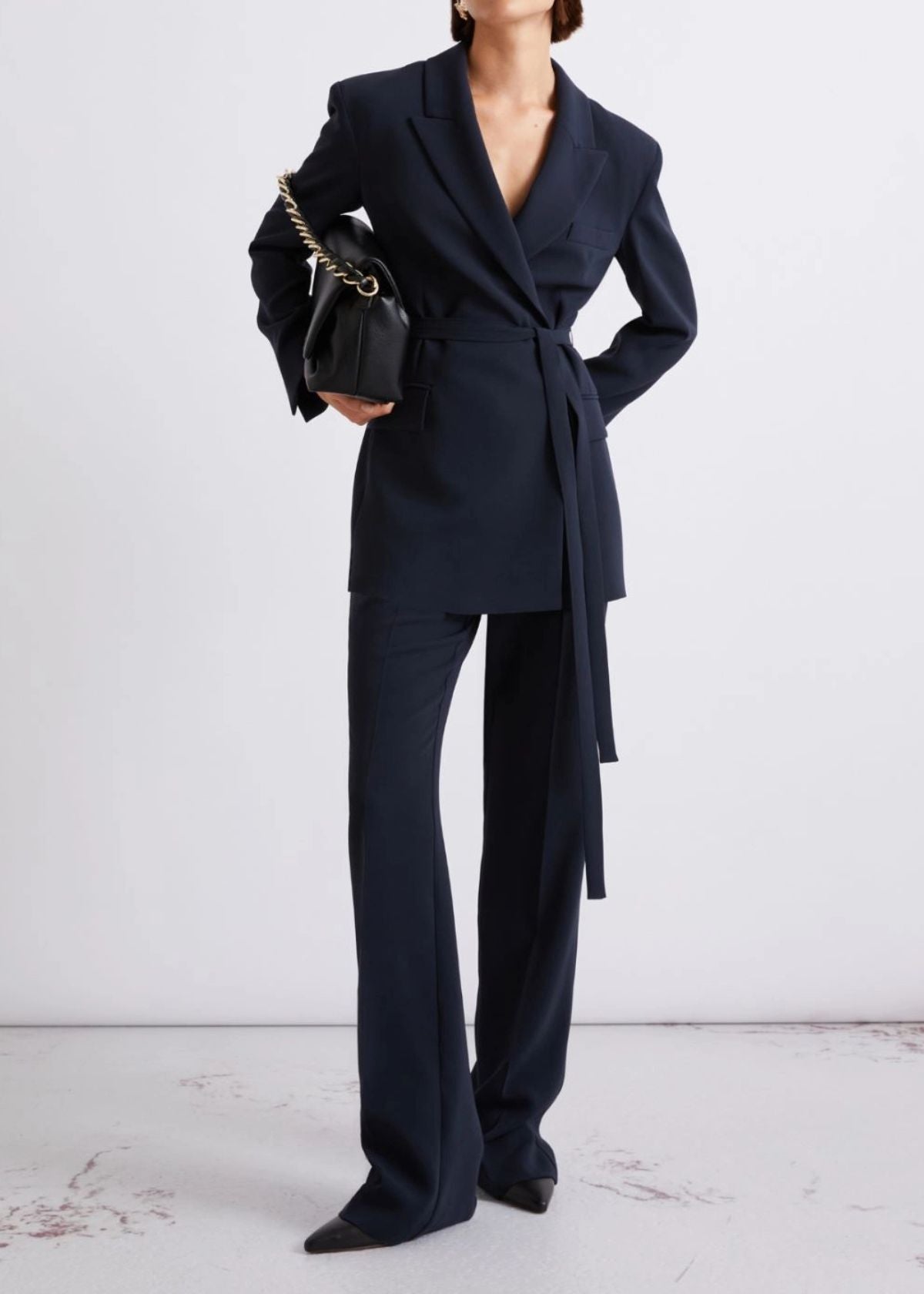 MARELLA Slightly Flared Cady Pant - Navy