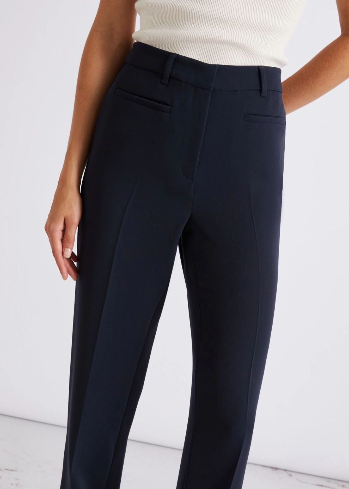 MARELLA Slightly Flared Cady Pant - Navy