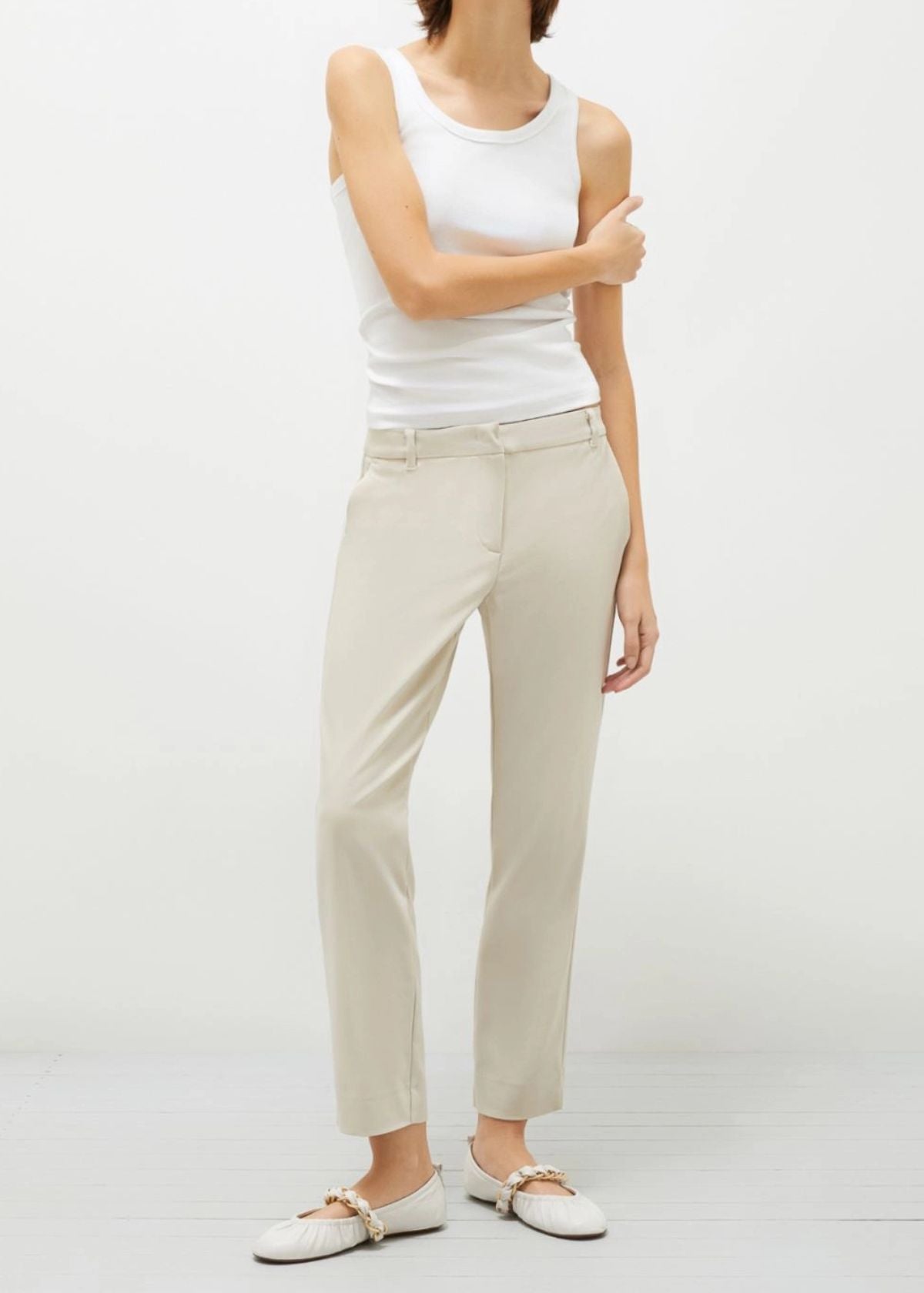 MARELLA Miele Stretch Cotton Pant - Sand