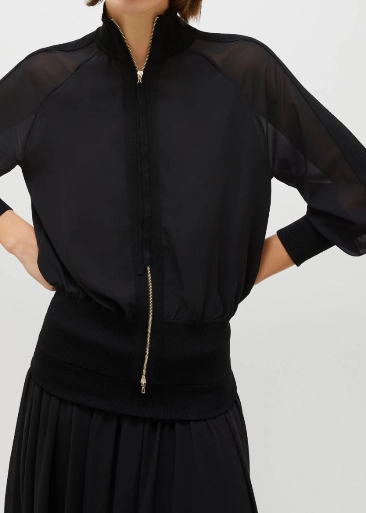 MARELLA Georgette Blouson Jacket - Black