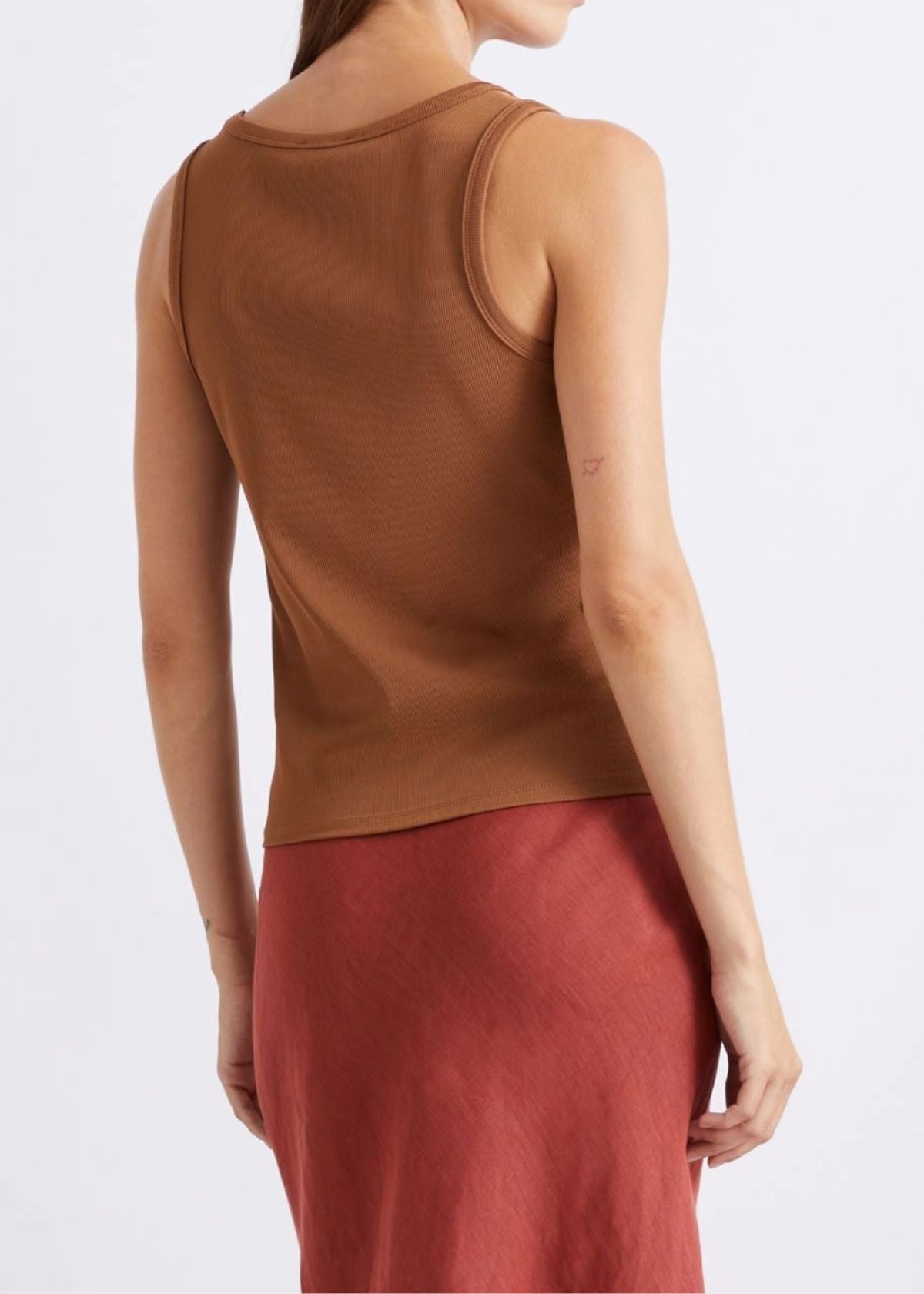 MARELLA Rib Knit Jersey Top - Tobacco