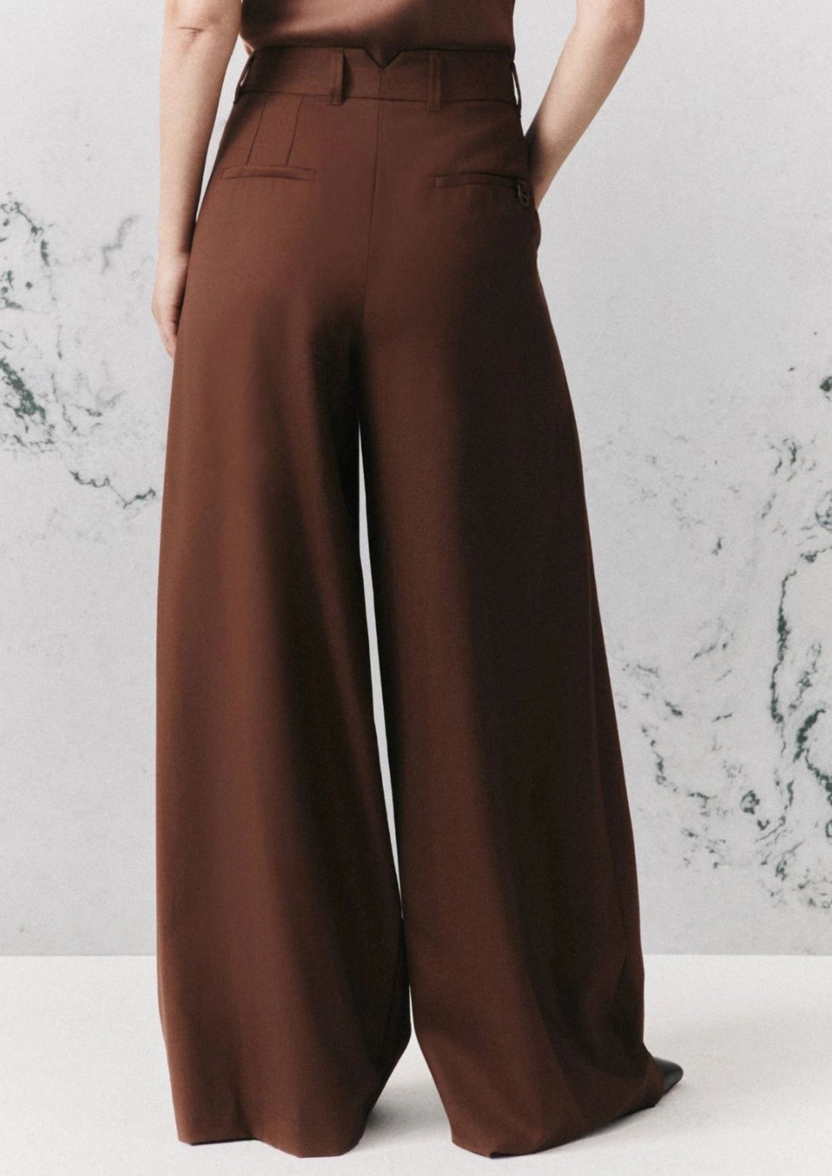 MARELLA Wide Fit Gabardine Pant - Caramel