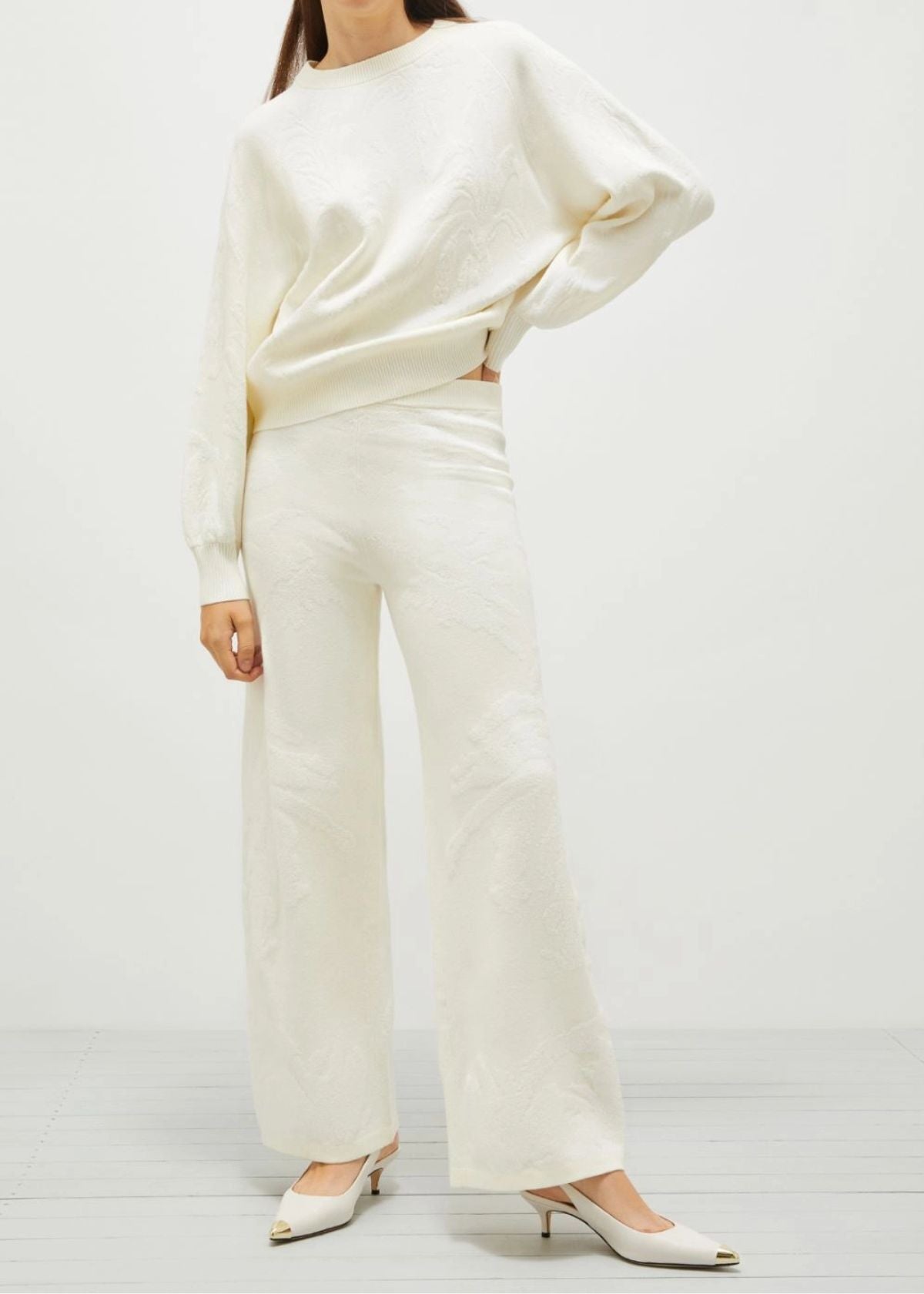 MARELLA Jacquard Knit Pant - White