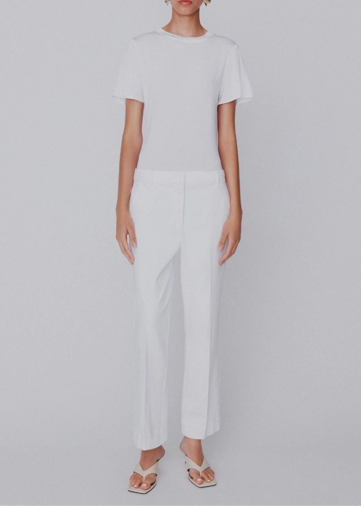 MARELLA Flared Stretch Cotton Pant - White