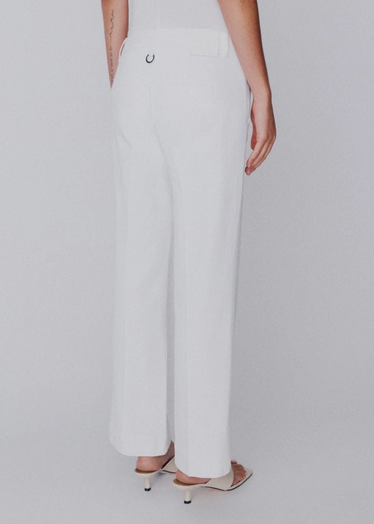 MARELLA Flared Stretch Cotton Pant - White