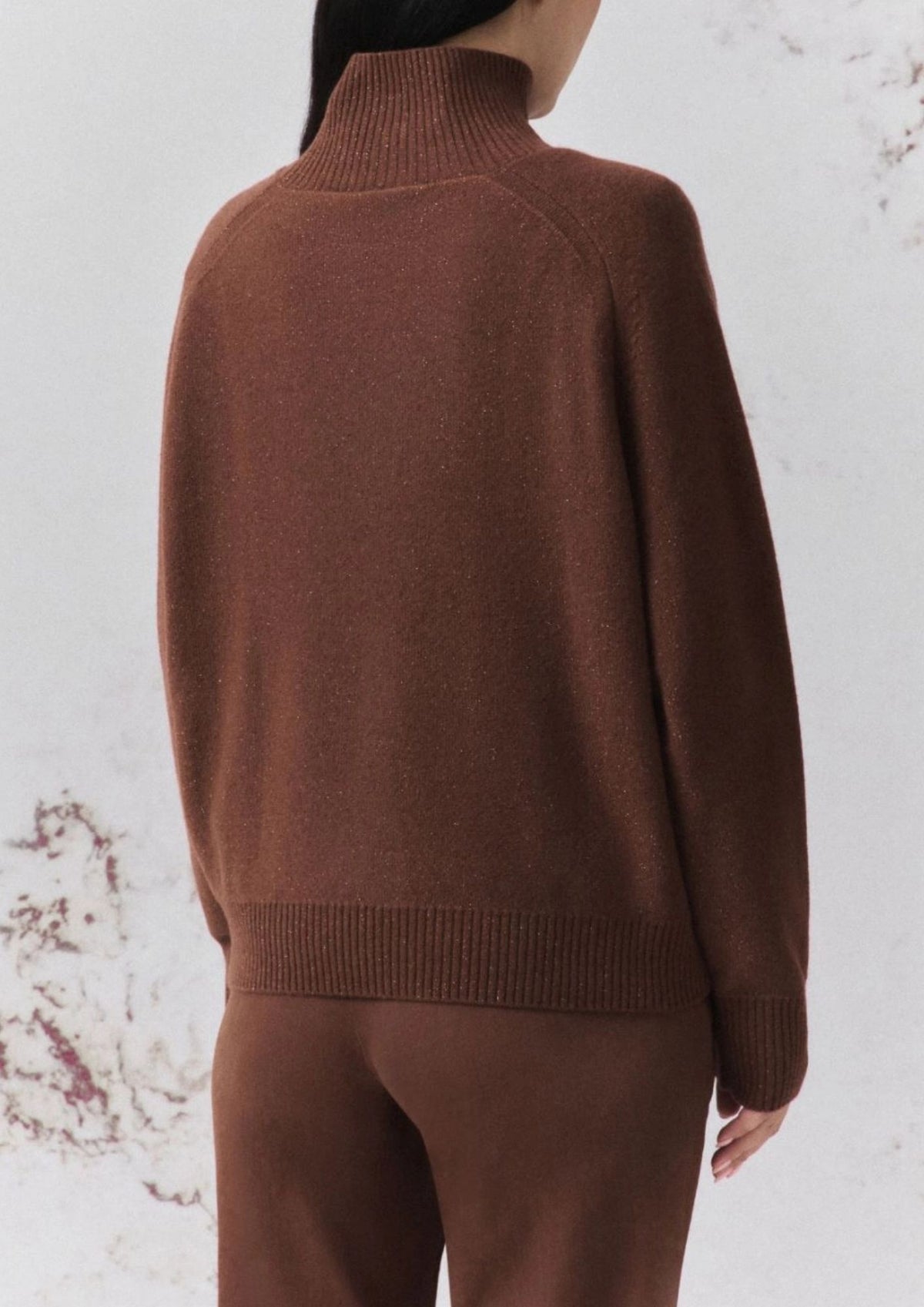 MARELLA Wool Cashmere  Lurex Blend Sweater - Caramel