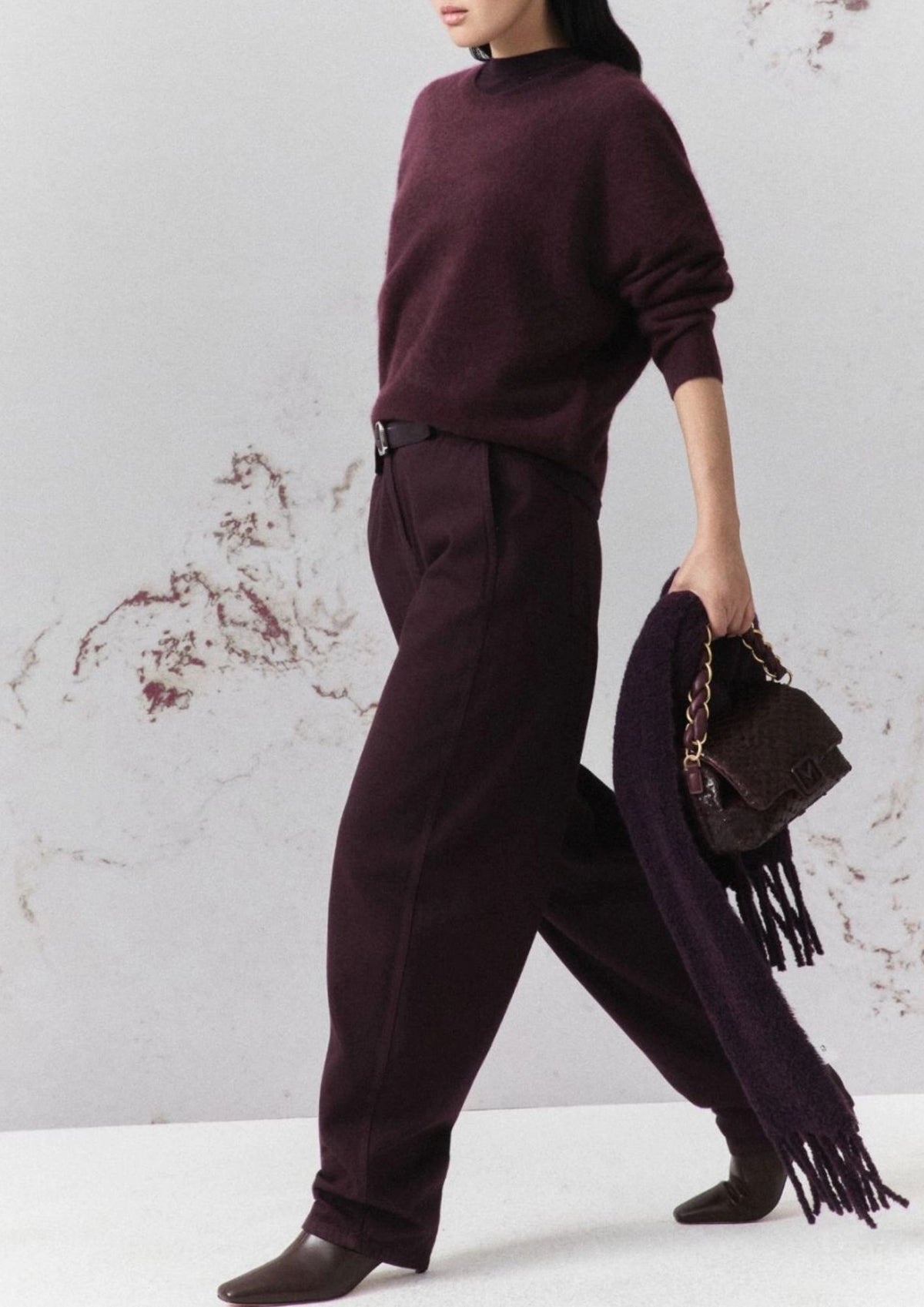 MARELLA Cashmere Blend Crew Sweater - Blackberry