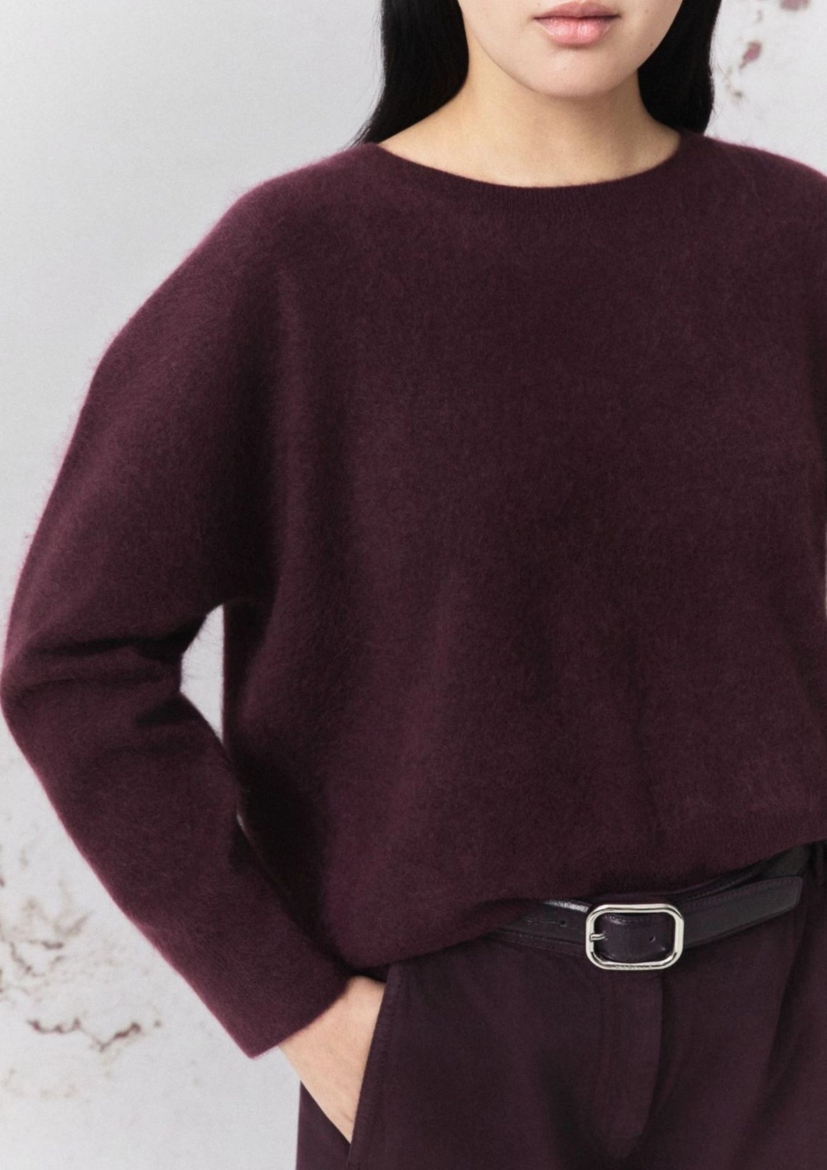 MARELLA Cashmere Blend Crew Sweater - Blackberry