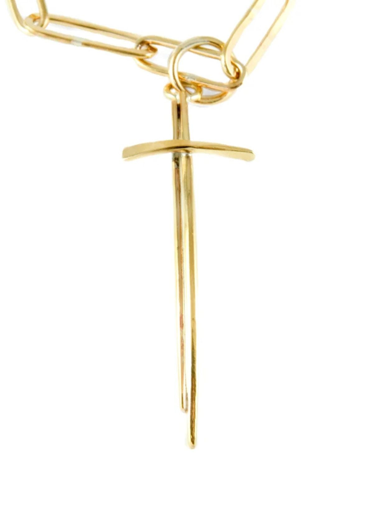 MARGARET ELLIS Stick Cross Charm - Bronze