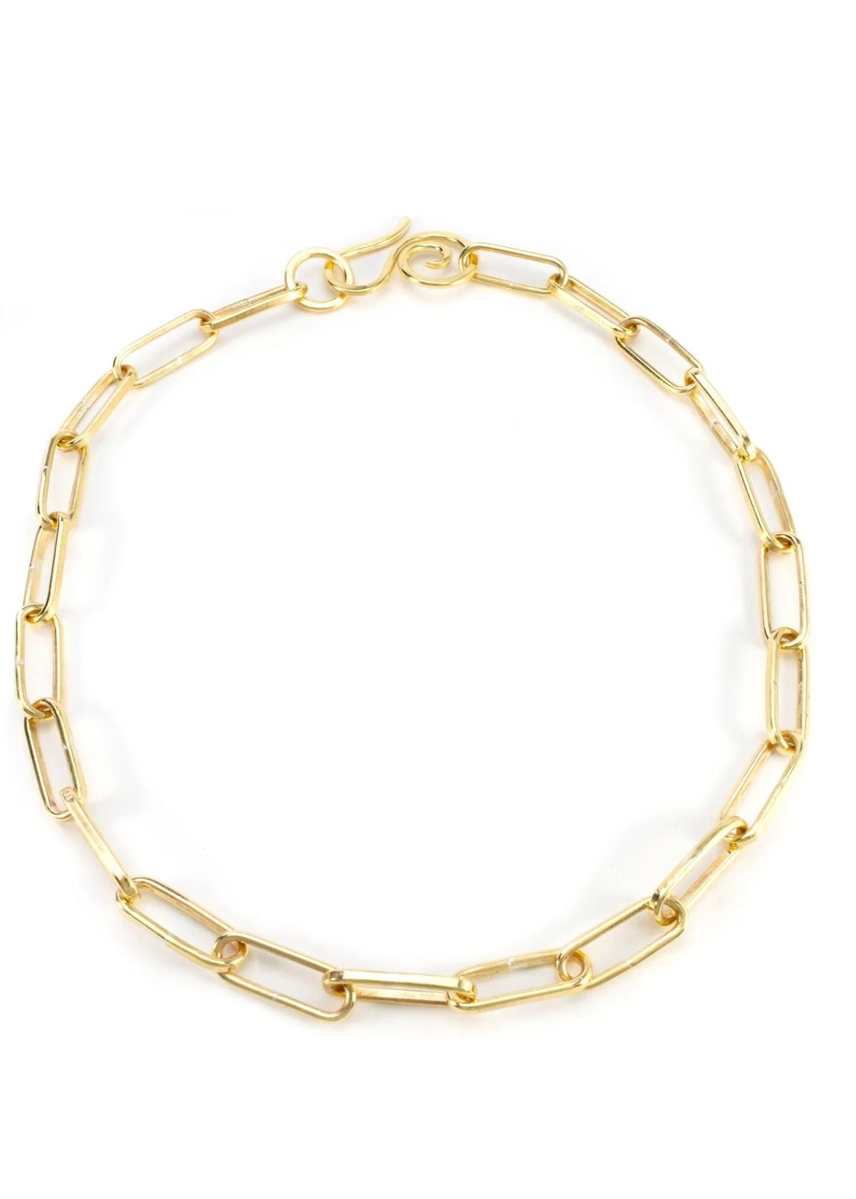 Margaret Ellis Rolled Long Link Chain Necklace - Bronze