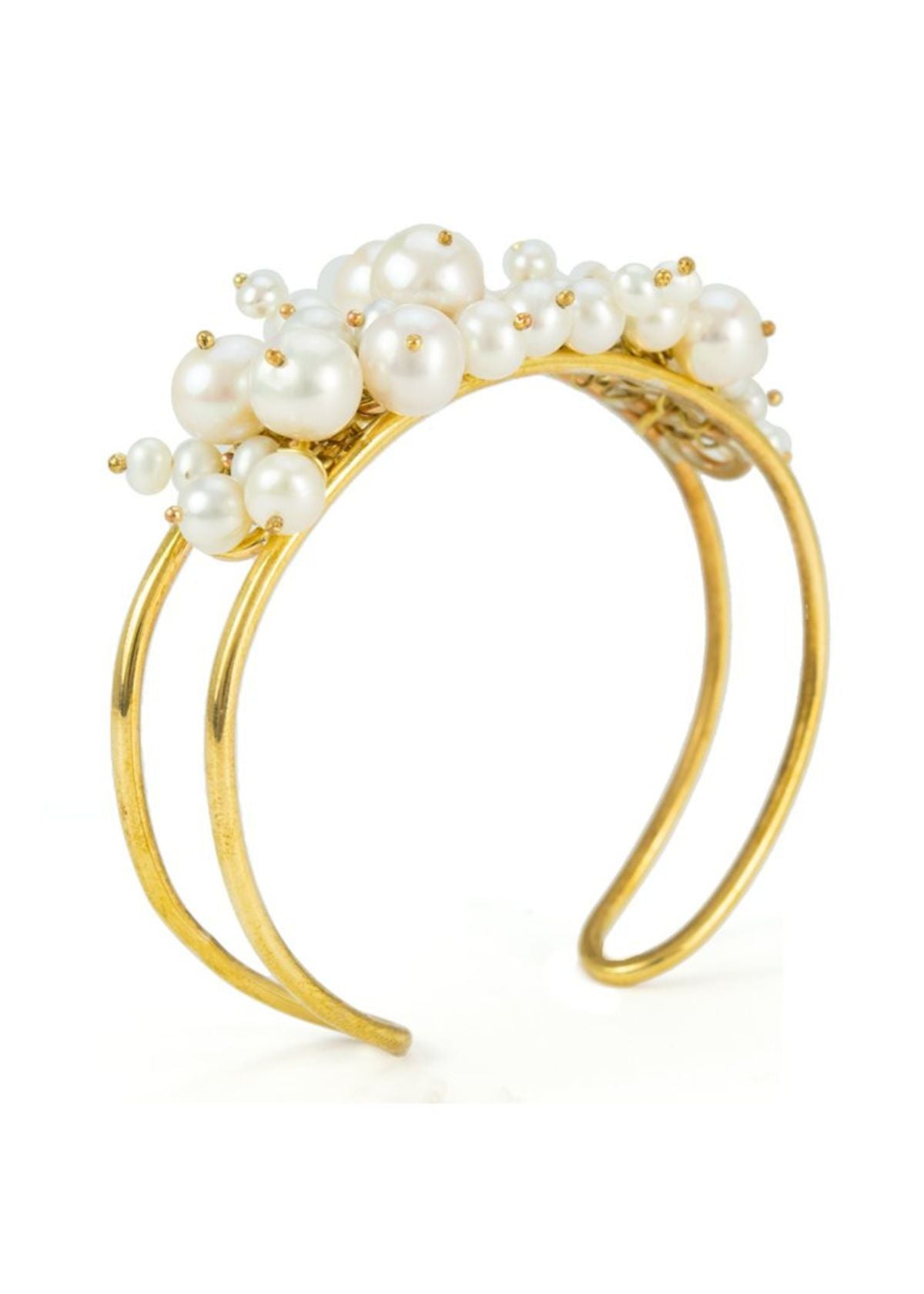 MARGARET ELLIS Pearl Cluster Cuff Bracelet