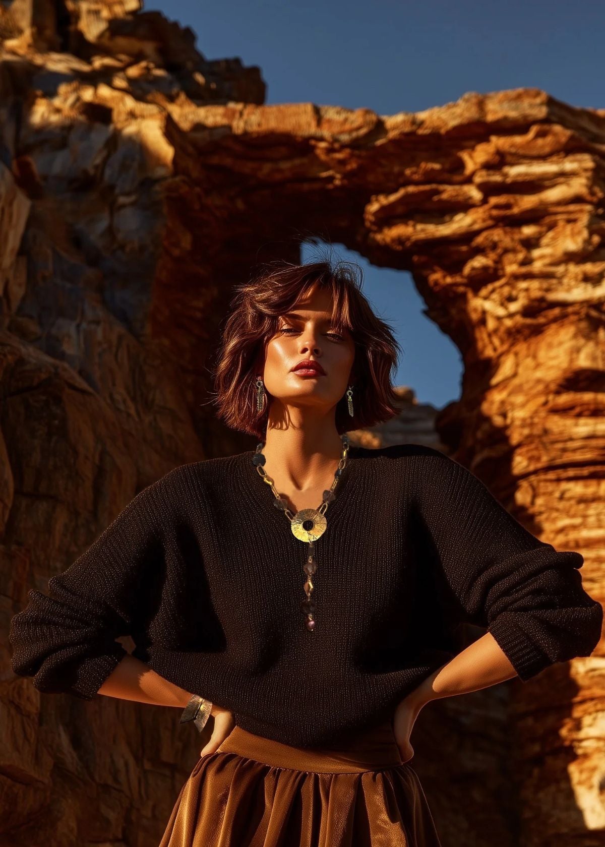 MARGARET ELLIS Wide Canyon Cuff Bracelet - Bronze