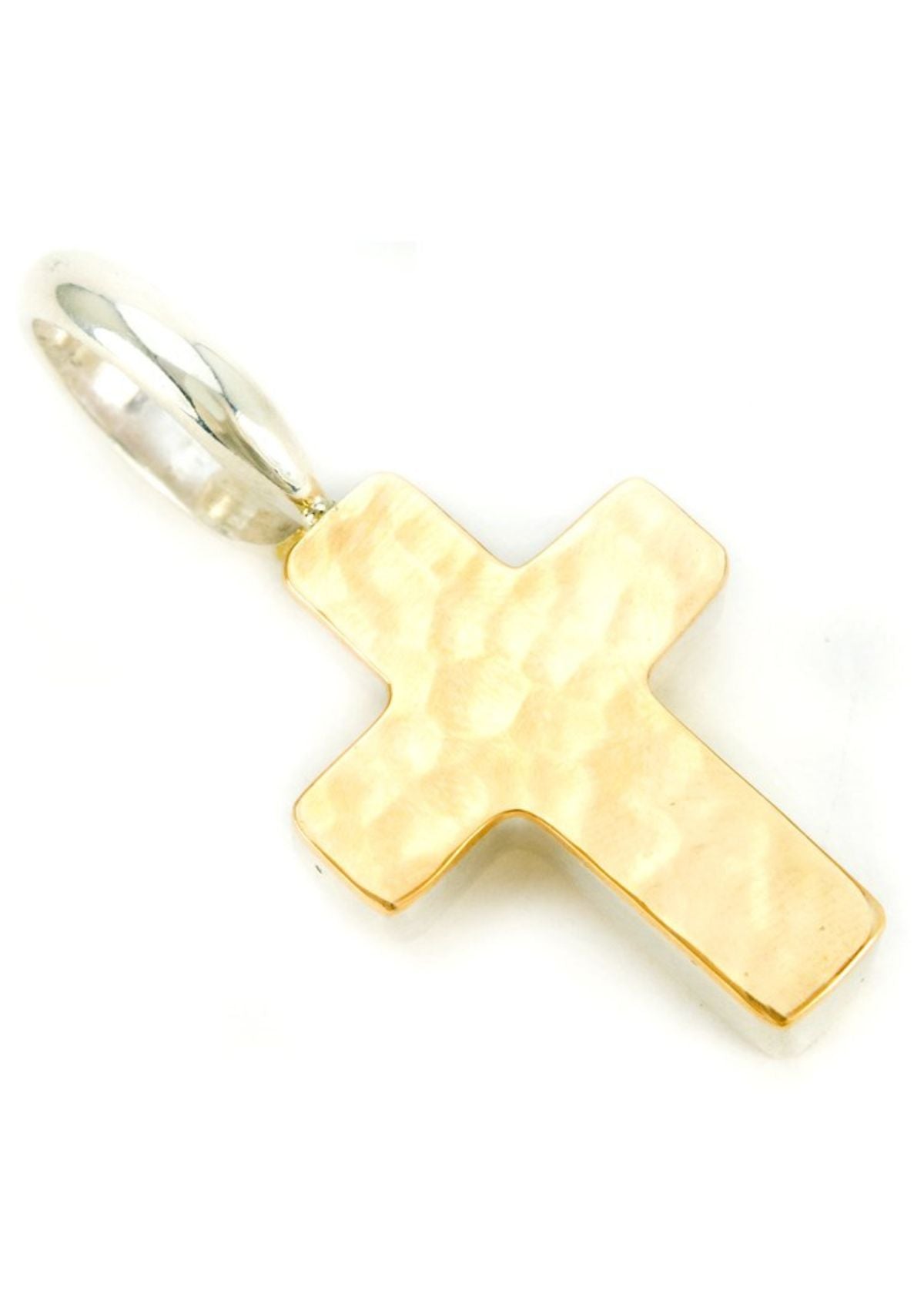 MARGARET ELLIS Medium Box Cross Charm -Silver Bronze