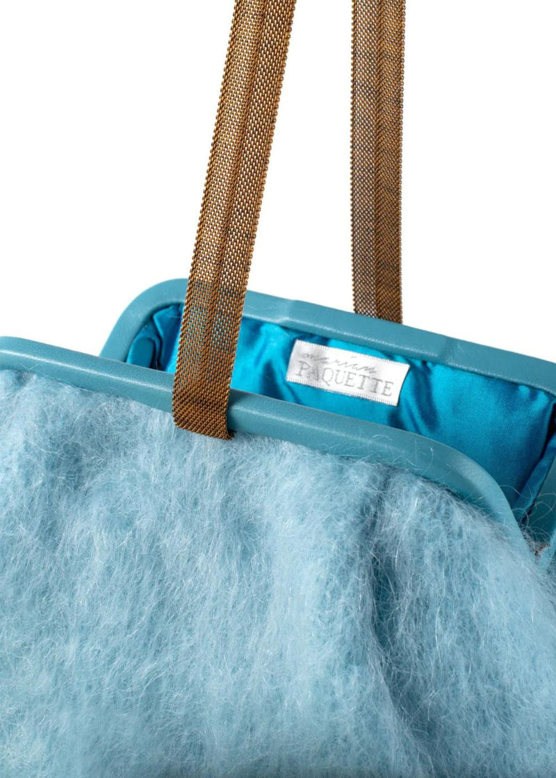 MARIAN PAQUETTE Susan Mohair Clutch Handbag - Baby Blue