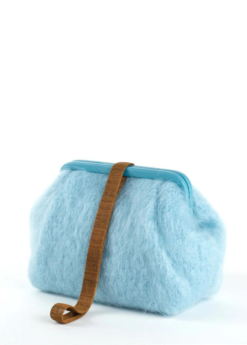 MARIAN PAQUETTE Susan Mohair Clutch Handbag - Baby Blue