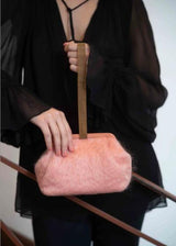 MARIAN PAQUETTE Susan Mohair Clutch Handbag - Blush