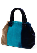 MARIAN PAQUETTE Alexandra Velvet Ombre Handbag - Navy Blue and Teal