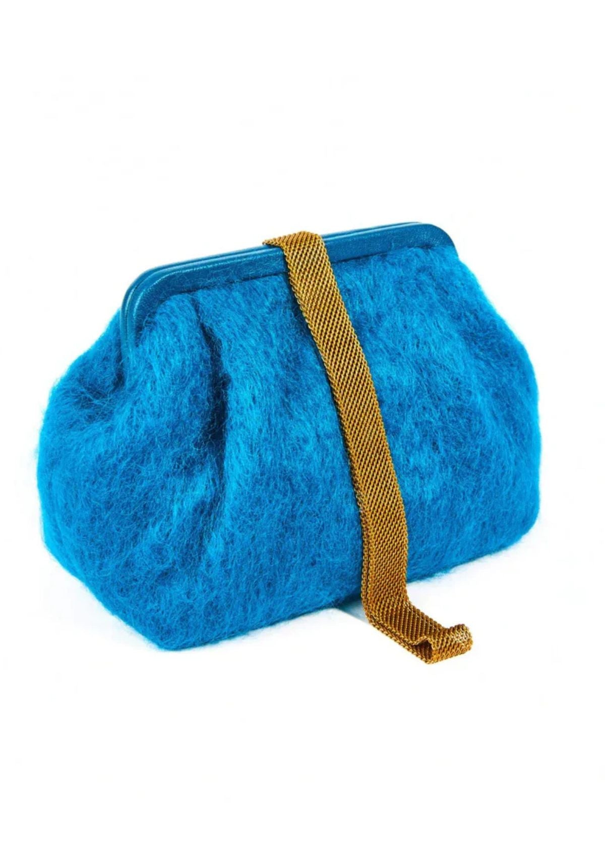 MARIAN PAQUETTE Susan Teal Mohair Handbag