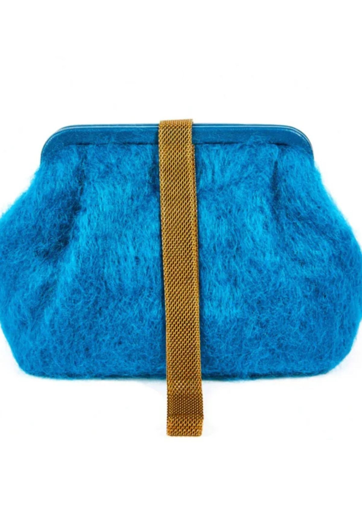 MARIAN PAQUETTE Susan Teal Mohair Handbag