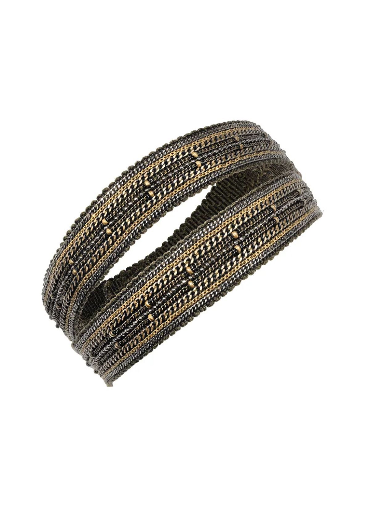 MARIE LAURE CHAMOREL Double Wrap Bracelet - Khaki/Antique Gold