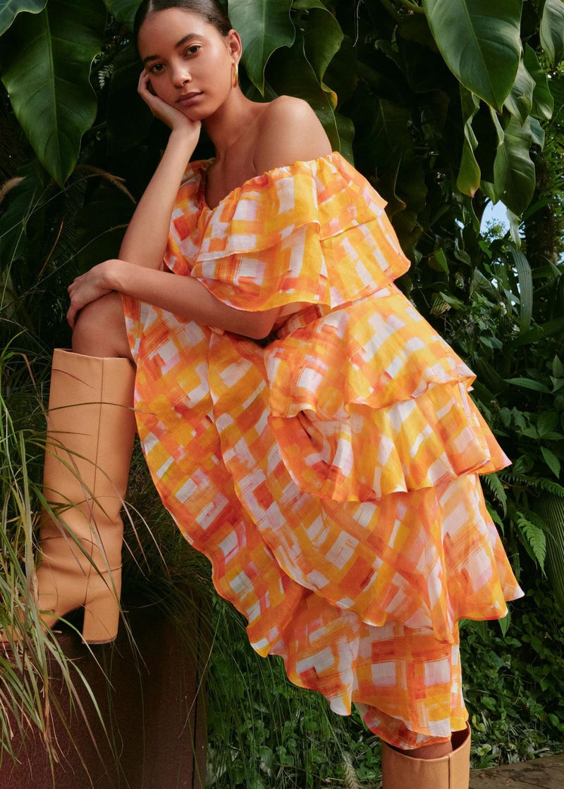 MARIE OLIVER Adler Skirt - Golden Madras
