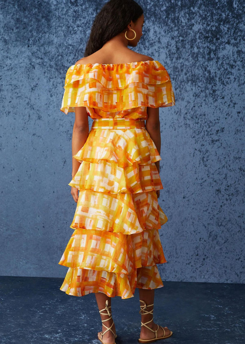 MARIE OLIVER Adler Skirt - Golden Madras