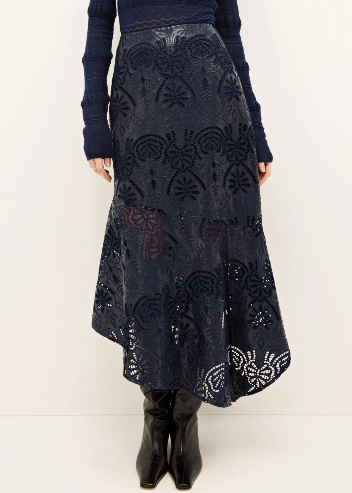 MARIE OLIVER Casey Midi Skirt - Naval