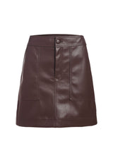 MARIE OLIVER Braden Vegan Leather Mini Skirt - Java