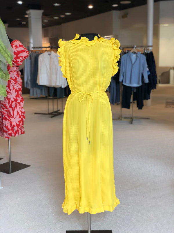 MEIMEIJ Pleated Midi Dress - Yellow