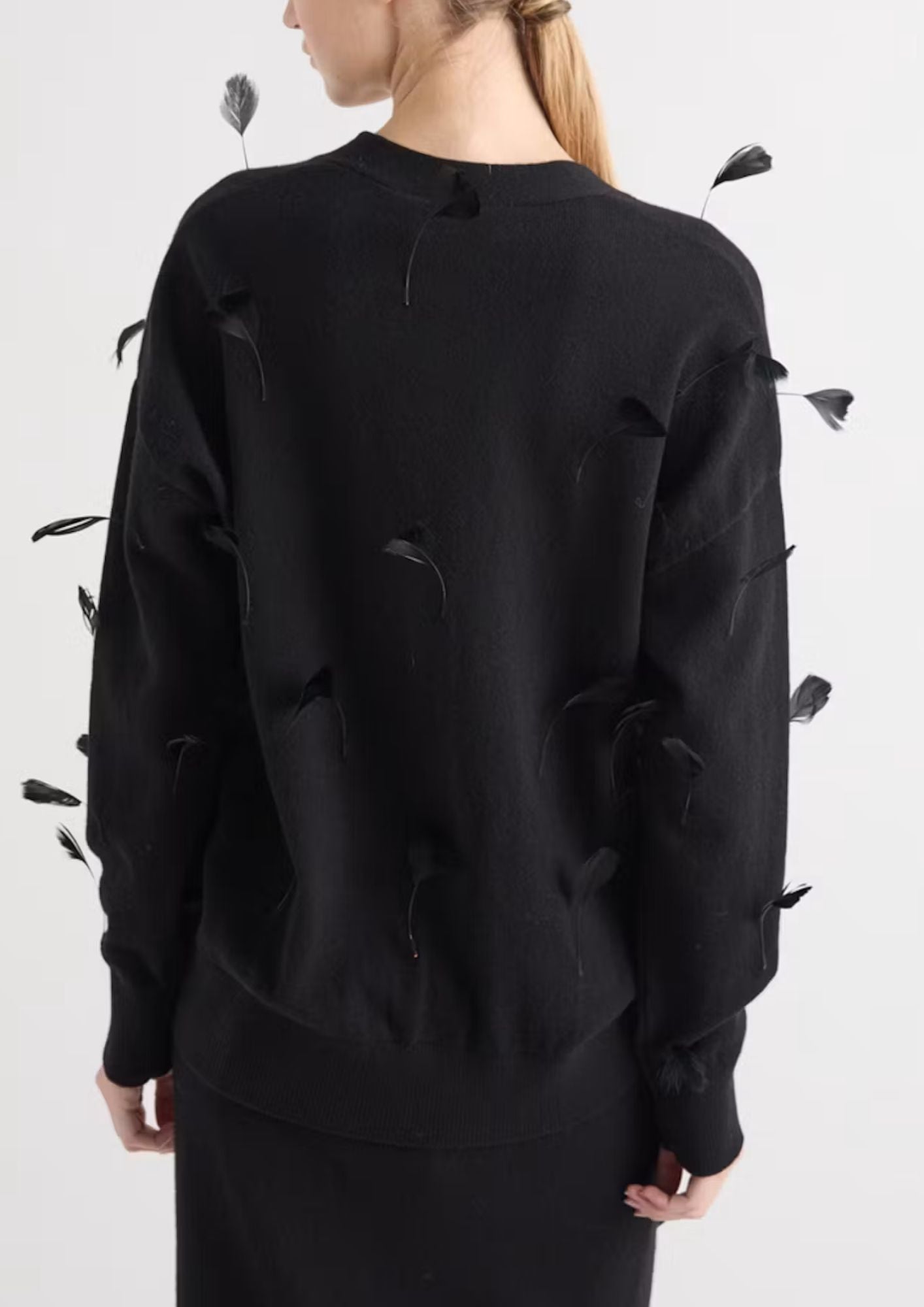 MEIMEIJ Feather Cardigan - Black
