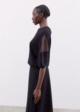 MEIMEIJ Tulle Sleeve Sweater - Black