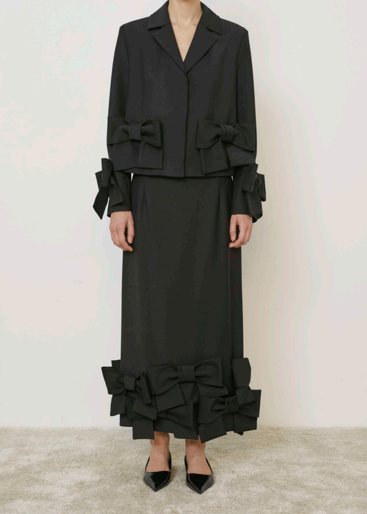 MEIMEIJ Bow Maxi Skirt - Black