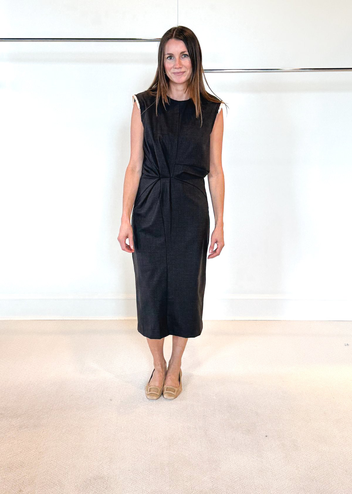 MEIMEIJ Sleeveless Midi Length Dress - Morel