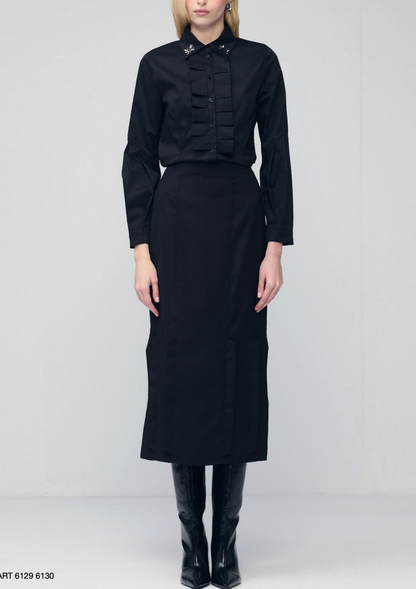 MILVA MI Tuxedo Top - Black