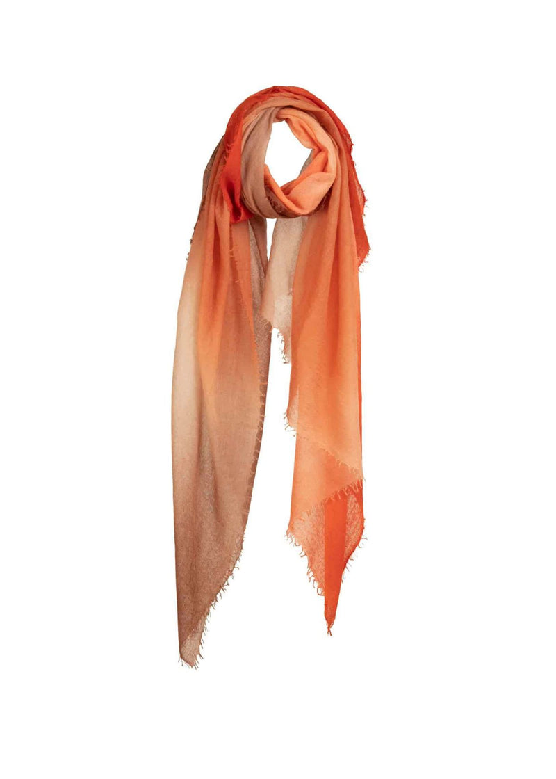 MIRROR IN THE SKY Souffle Semi Felted Degradee Shawl - Orange