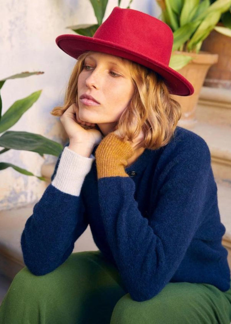MOMONI Amaury Cardigan in Color Block Baby Alpaca