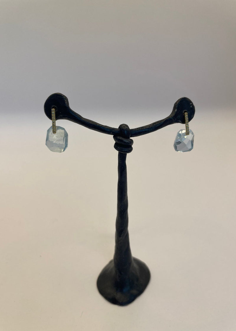 MONAKA Hibiki Stone Earring - Aquamarine and Diamond