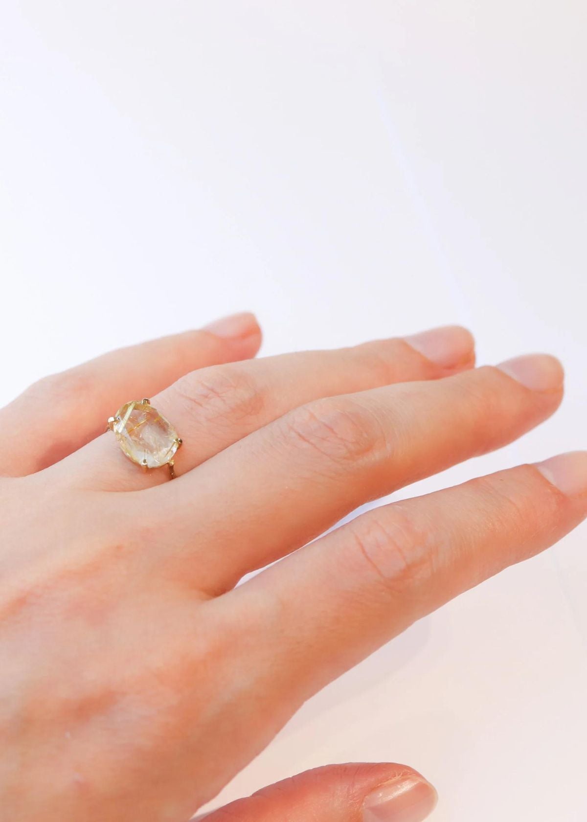 MONAKA JEWELRY Flat Ring - Golden Rutilated Quartz