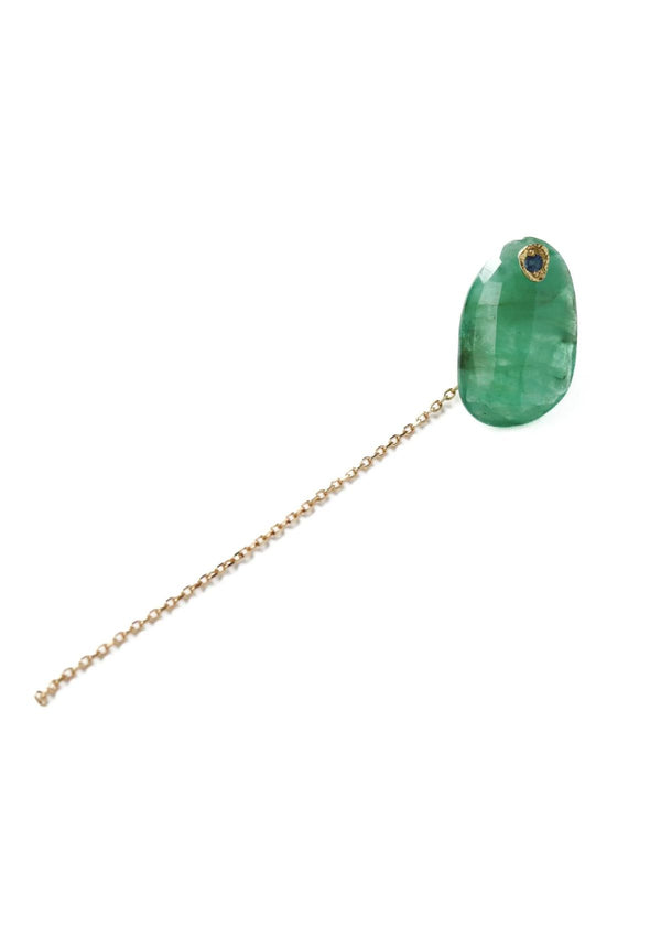 MONAKA Flat Pierced Earring - Emerald