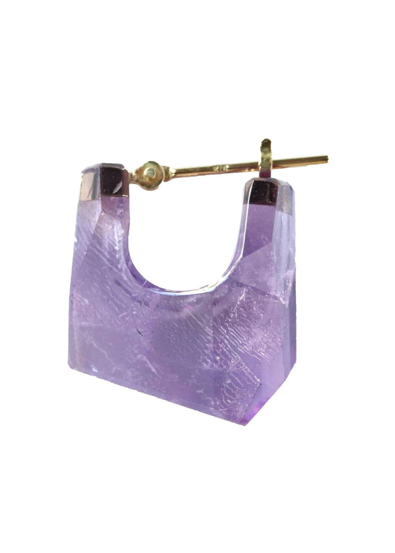 MONAKA Rock Slit Pierced Earring - Amethyst