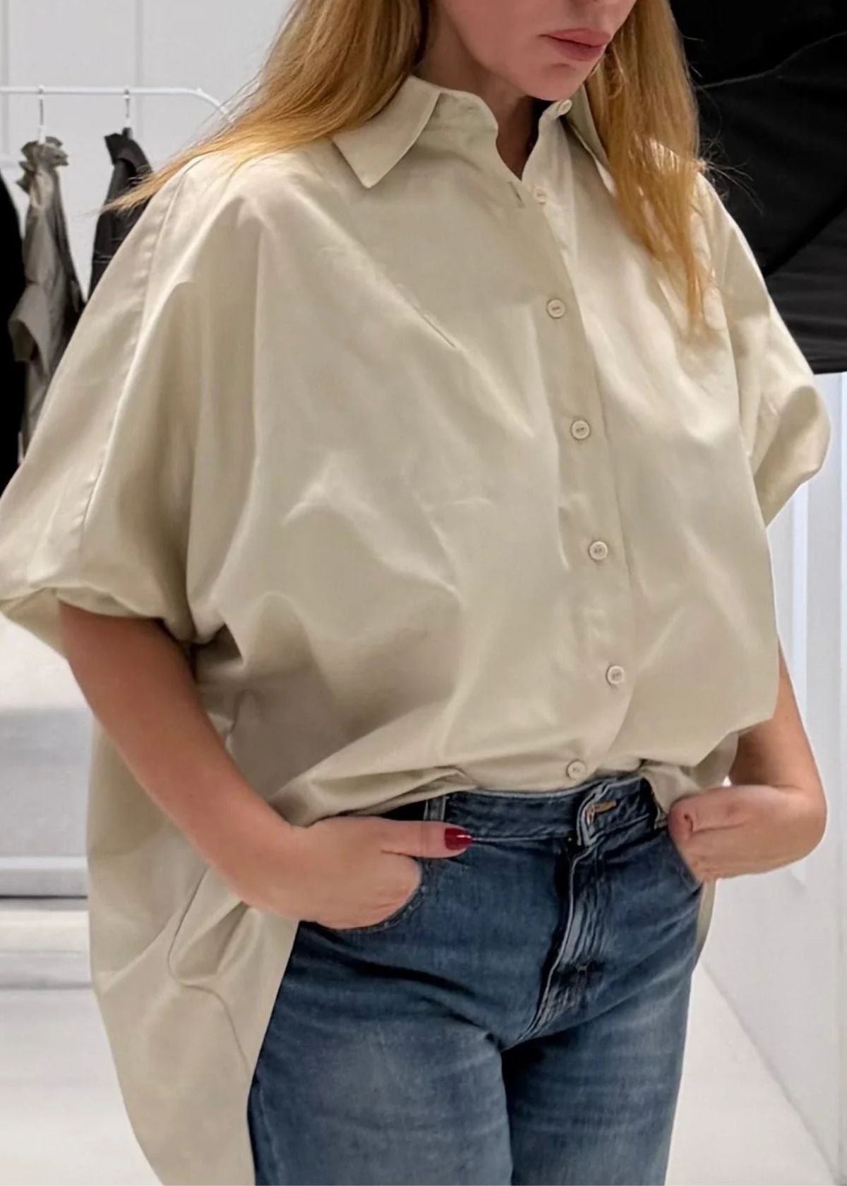 MONICA NERA Norma Cotton Top - Beige