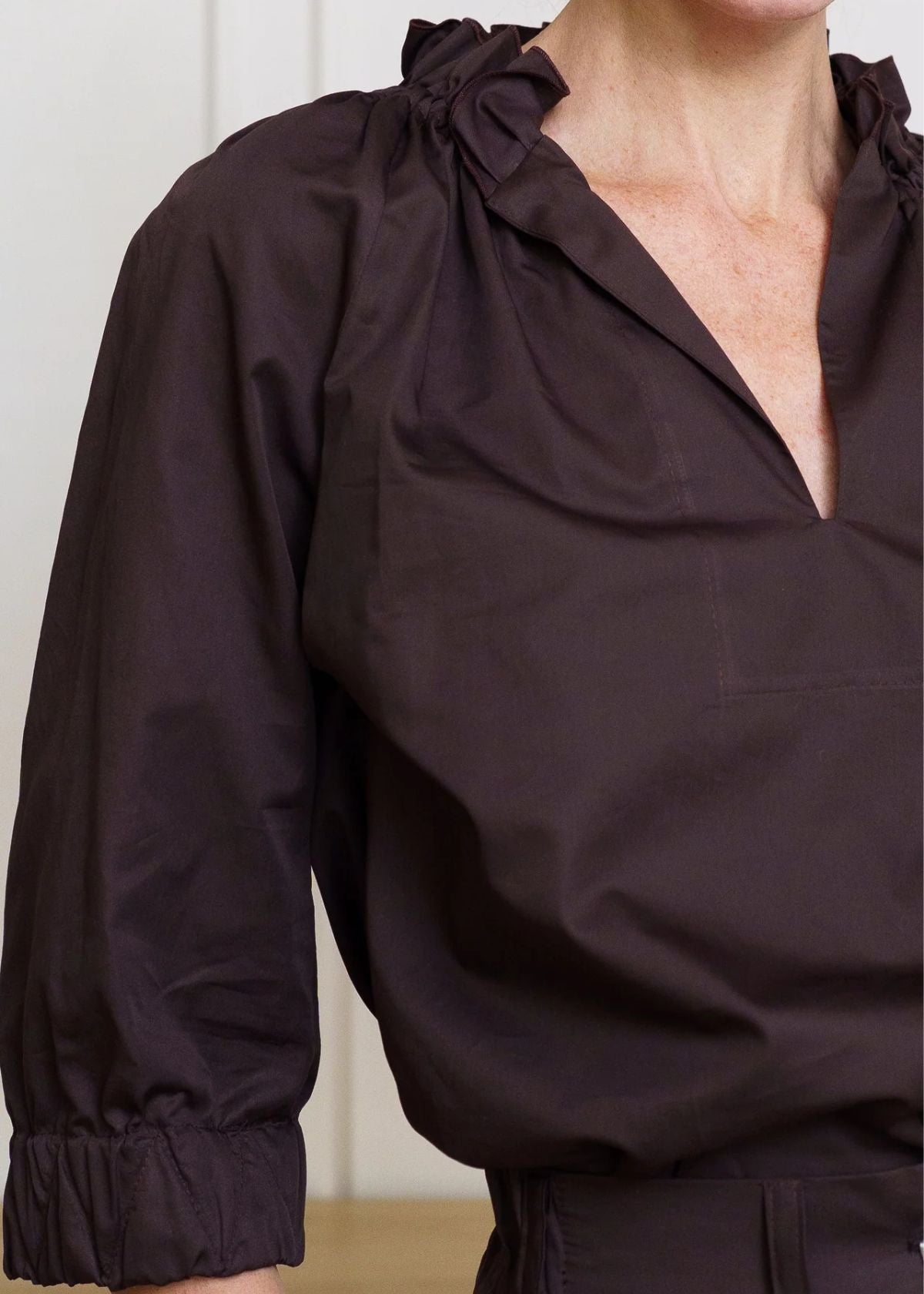 MONICA NERA Macy Top - Chocolate Brown