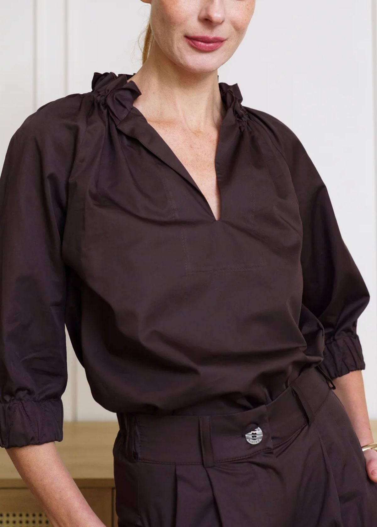 MONICA NERA Macy Top - Chocolate Brown