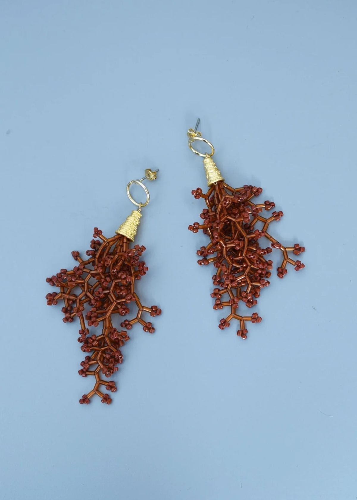 MONSHIRO Branch Fringe Earring - Brown