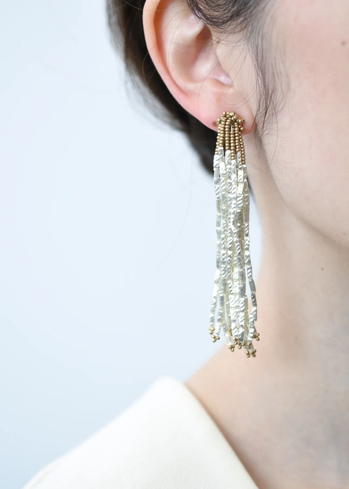 MONSHIRO Soufflé Glass Beads Fringe Earring