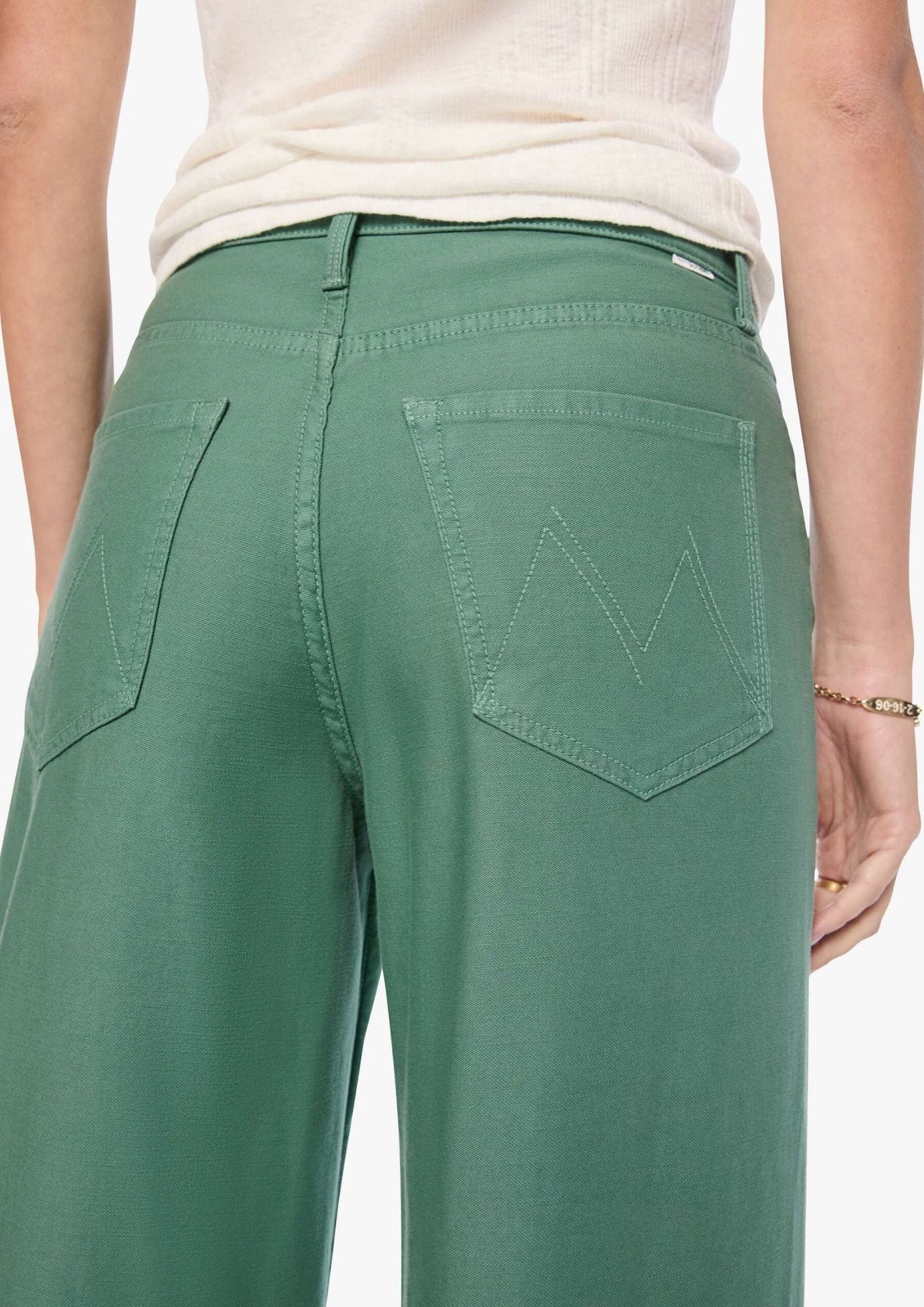 MOTHER The Ditcher Roller Zip Skimp Jean - Dark Ivy
