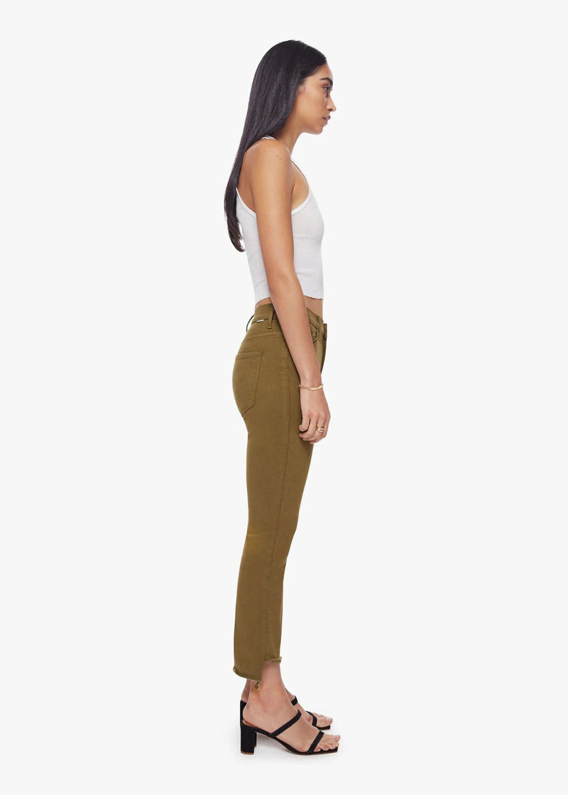 MOTHER Insider Crop Step Fray Jean - Fir Green