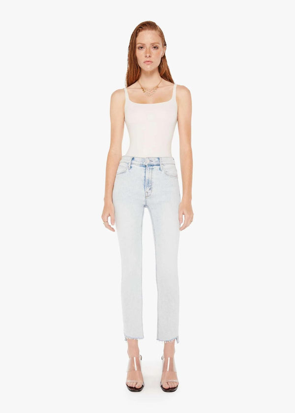 MOTHER Mid Rise Dazzler Ankle Step Fray Jean - Glamour Shot