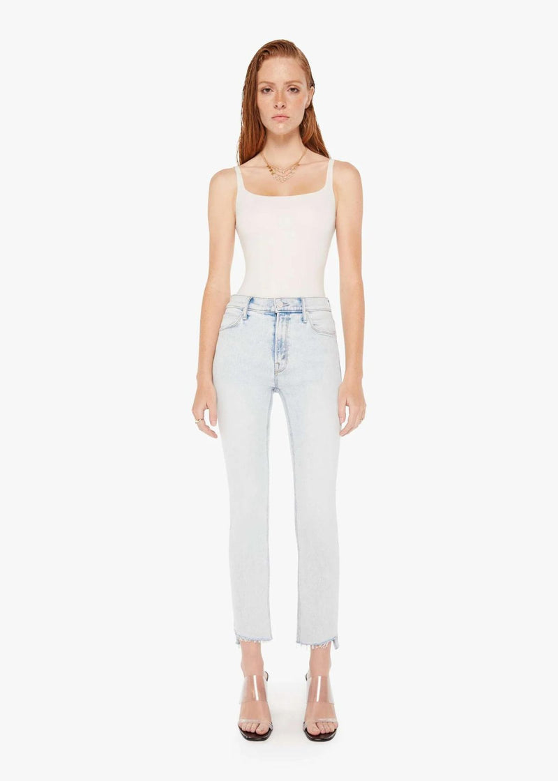 MOTHER Mid Rise Dazzler Ankle Step Fray Jean - Glamour Shot